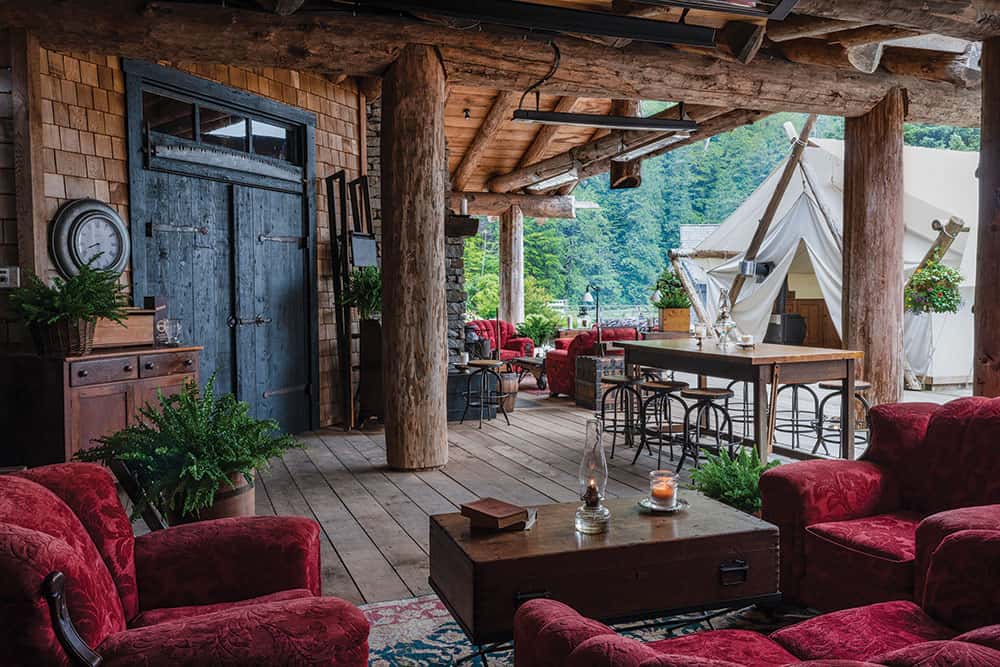 Luxury Using Recycled Materials Bland Shard Glass Kitchen Island enjoy relais chateaux service at the cookhouse outdoor lounge photo bryan stockton clayoquot wilderness resort